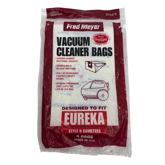 Fred Meyer Vacuum Cleaner Bags for Eureka Style N Canisters – 4-Pack, Sealed - Picture 1 of 3
